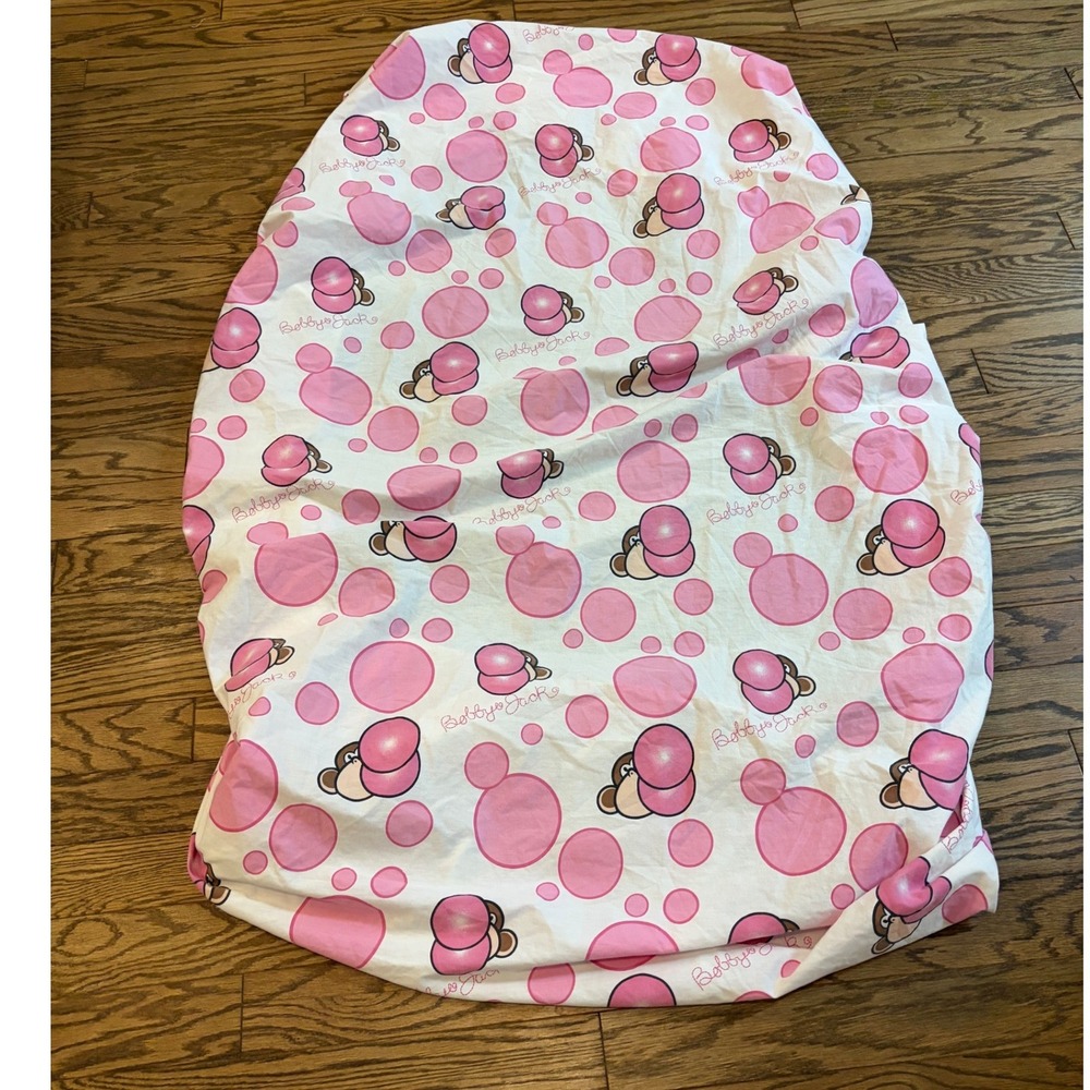 Y2K Bobby Jack Pink Bubble Monkey Twin Fitted Sheet Girls Bedding Cotton Blend